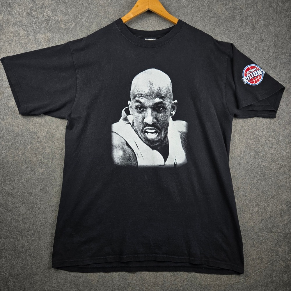 Vintage Chauncey Billups T Shirt Mens XL Black Mr Big Shot Detroit Pistons NBA